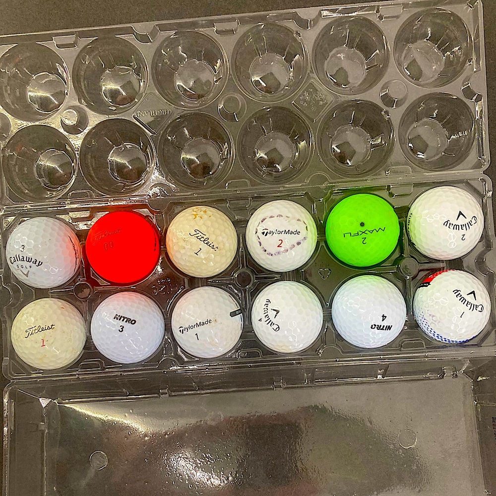 Assortment of 12 used golf balls…good condition..top brands…